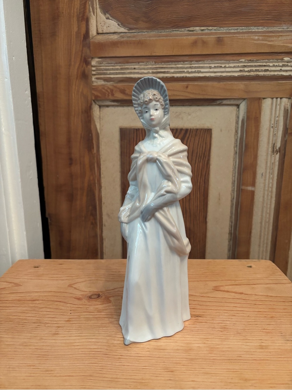 Porcelanas D’ Arte Porcelain Figurine of Woman in Bonnet-10 1/4” tall